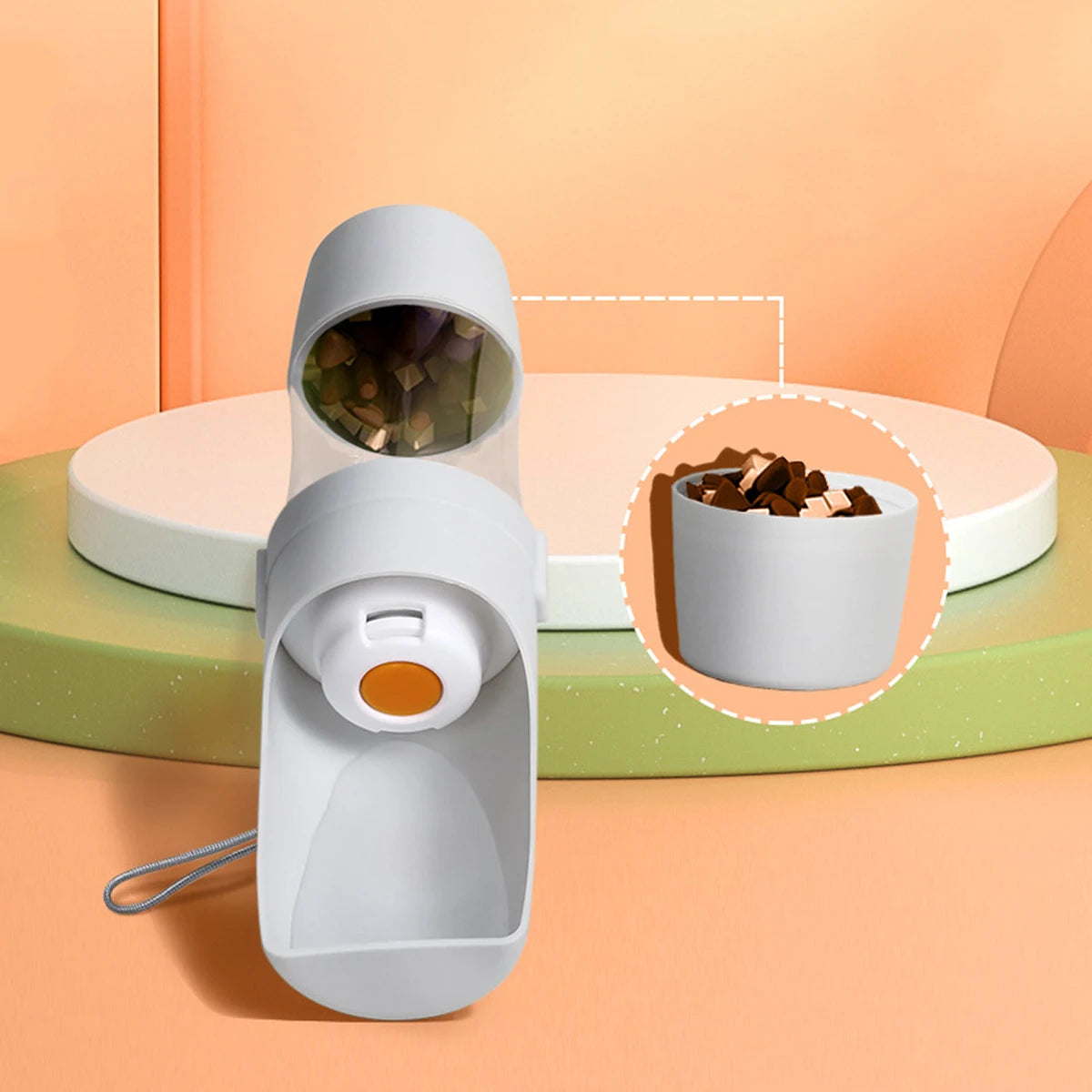 Portable pet Water Bottle with Food Storage