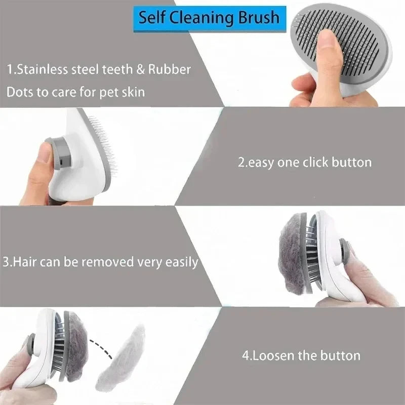 Pet brush self grooming comb